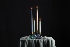 Holmegaard Bubble 4-armet lysestage Ø17. 5 cm blå/grøn