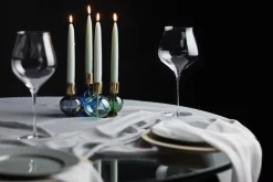 Holmegaard Bubble 4-armet lysestage Ø17. 5 cm blå/grøn