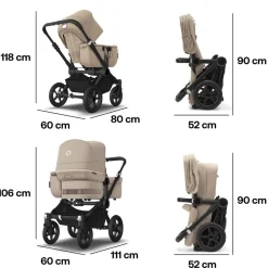 Bugaboo Donkey 5 Mono complete Black / desert taupe New