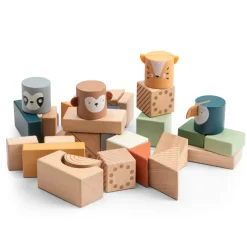 Byggeklodser i træ, Totem, Wildlife animals><noscript><img width=