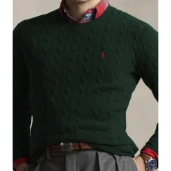 Polo Ralph Lauren Cable-Knit Wool-Cashmere Sweater Moss agate Online