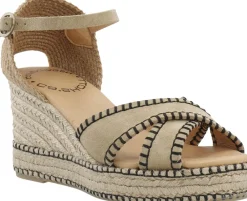 Cashott CASRITA Cross Sandal Suede Beige Hot