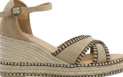 Cashott CASRITA Cross Sandal Suede Beige Hot