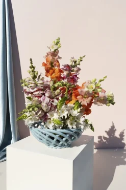 OCTAEVO CERAMIC BASKET SICILIA SMALL LIGHT BLUE Sale