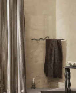 Ferm Living Chambray Shower Curtain - Sand/Black