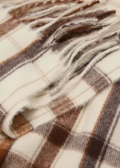 Dame MANGO Check scarf with fringed ends