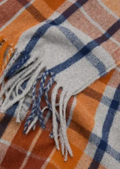 Dame MANGO Check scarf with fringed ends