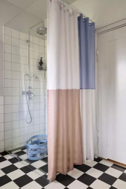 Check Shower Curtain-Blue><noscript><img width=