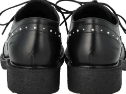 ANGULUS Chunky snøresko i læder med dekorat 1835 black Sale