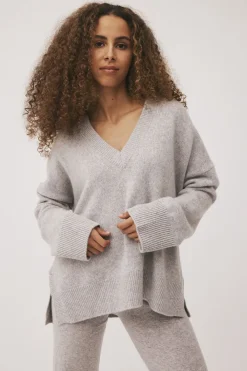 Magasin du Nord Collection Classic 3 - 100% Cashmere Light grey melange Sale