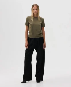 Bareen Classic Fit T-shirt Women Olive green Online