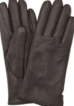 SUI AVA Classic Leather Gloves Dark brown