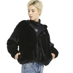 Dame Puma Classics Faux Fur Full-Zip hættetrøje