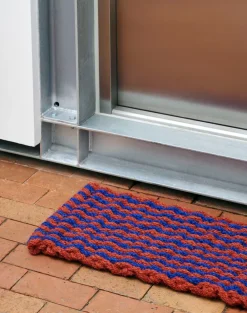 Coco Door Mat-Stripe Wave-Brown and navy>Hay Discount