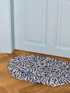 Hay Coco Door Mat-Swirl-Blue and off-white Clearance