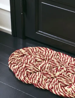 Coco Door Mat-Swirl-Bordeaux and off-white>Hay Outlet