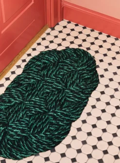 Hay Coco Door Mat-Swirl-Green and black Discount