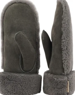 Lovelies COLON - MITTENS - PALM OF SUEDE AND UPPER OF CURLY SHEARLING Dark grey Sale
