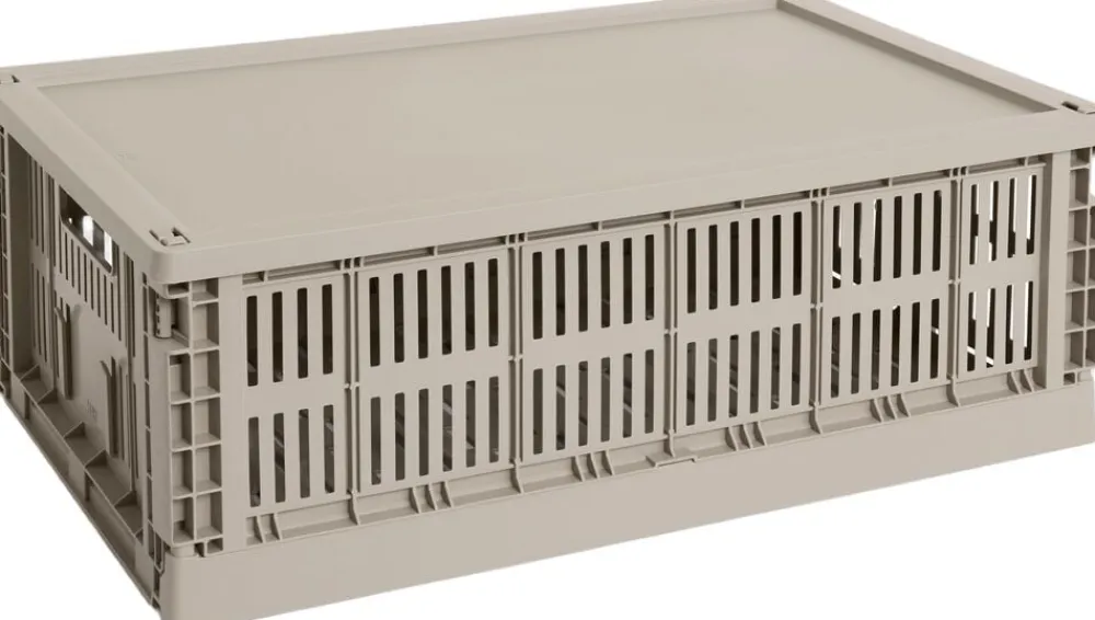 Hay Colour Crate Plastic Lid, Large Warm grey Sale