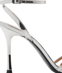 MANGO Combined strap heeled sandal Silver Online