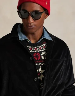 Polo Ralph Lauren Corduroy Utility Overshirt Sort Clearance