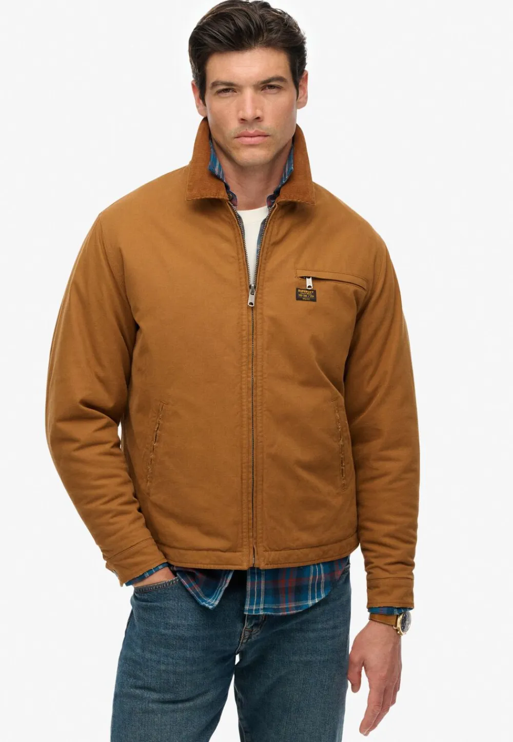 Superdry COTTON CANVAS RANCH JKT Denim co tobacco brown Best