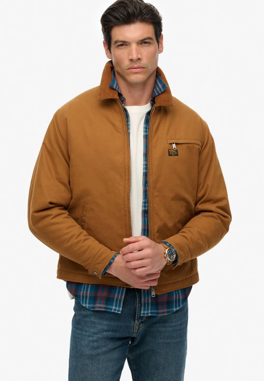 Superdry COTTON CANVAS RANCH JKT Denim co tobacco brown Best