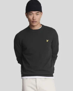 Lyle & Scott Cotton Merino Crew Neck Jumper Z865 jet black New