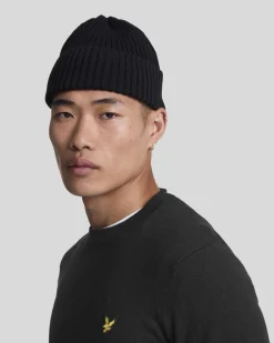 Lyle & Scott Cotton Merino Crew Neck Jumper Z865 jet black New