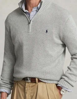 Polo Ralph Lauren Cotton Quarter-Zip Mockneck Sweater