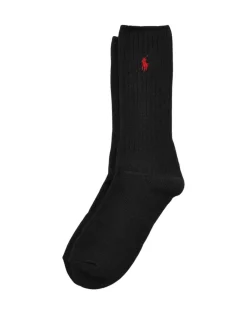 Polo Ralph Lauren Cotton-Blend Crew Socks Sort/r&oslash;d Hot