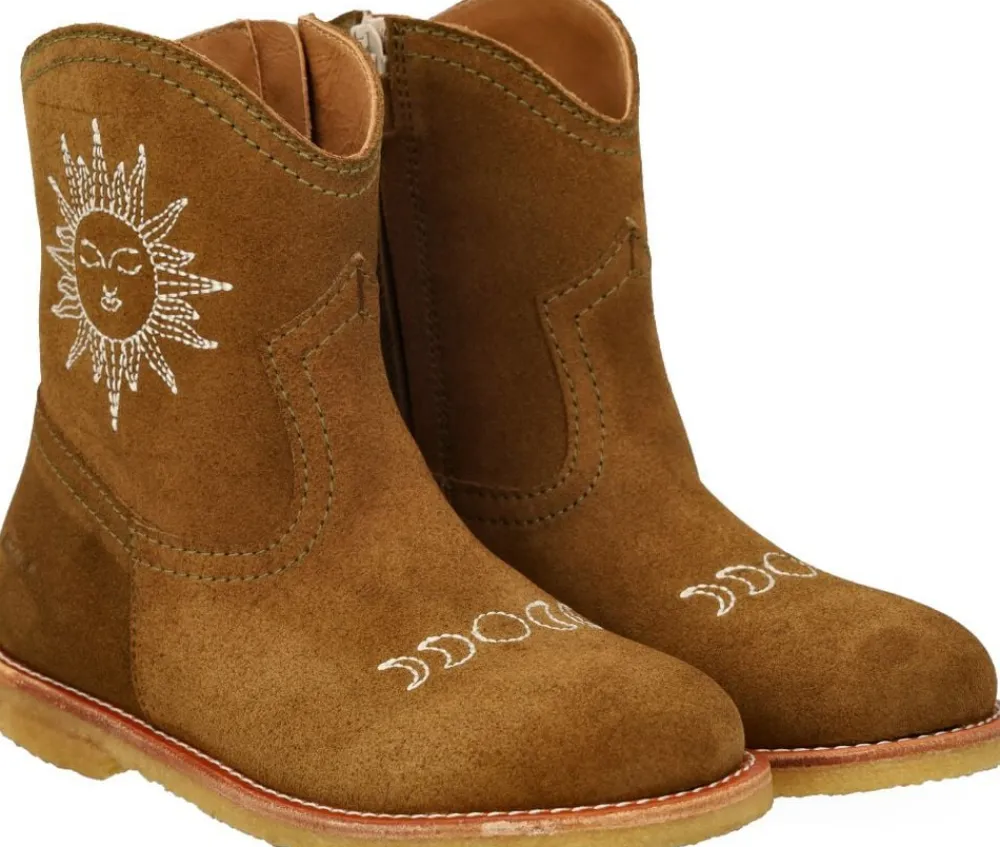 Cowboy støvle med sol- og månebrode>ANGULUS Discount