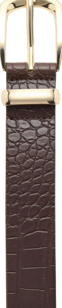 MANGO Croco faux-leather belt Brown Sale