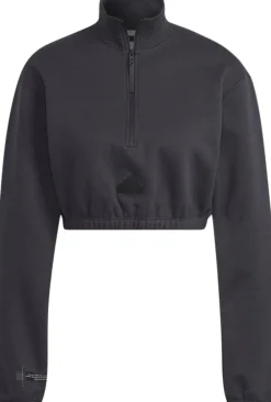 adidas Cropped Half-Zip sweatshirt Sort Discount
