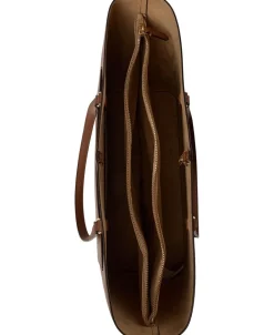 Lauren Ralph Lauren Crosshatch Leather Large Karly Tote Lauren tan Hot