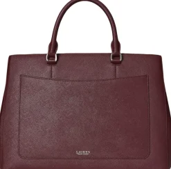 Crosshatch Leather Large Hanna Satchel>Lauren Ralph Lauren