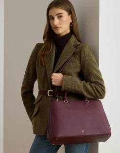 Crosshatch Leather Large Hanna Satchel><noscript><img width=