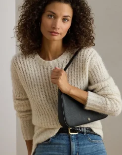 Dame Lauren Ralph Lauren Crosshatch Leather Medium Danni Bag