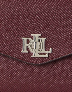 Lauren Ralph Lauren Crosshatch Leather Small Farrah Satchel Dark garnet