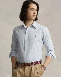 Polo Ralph Lauren Custom Fit Oxford Shirt Blue/white stripe Clearance