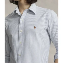 Polo Ralph Lauren Custom Fit Oxford Shirt Blue/white stripe Clearance