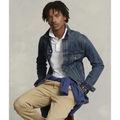 Polo Ralph Lauren Custom Slim Fit Mesh Polo Hvid Clearance