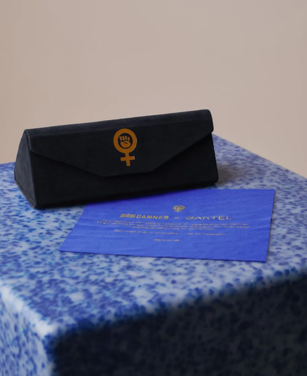 Cartel Copenhagen Danner x Cartel Oval Sunnies - Shell/CartelBlue Hvid, blå Sale