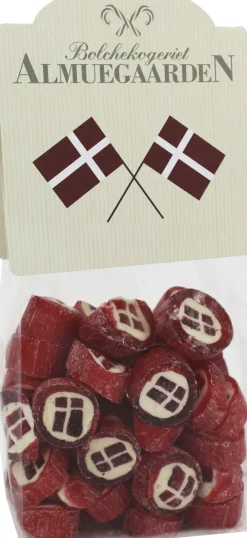 Almuegaarden Danske Flag bolcher med smag af jordbær (anledningskort)