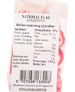 Almuegaarden Danske Flag bolcher med smag af jordbær (anledningskort)