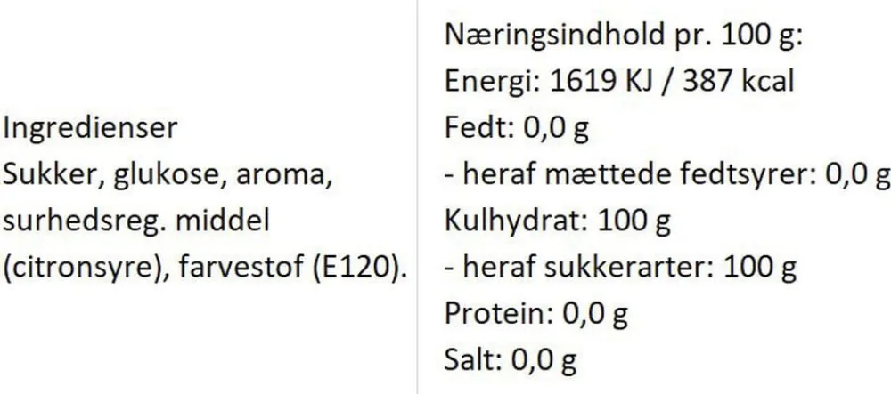 Almuegaarden Danske Flag bolcher med smag af jordbær (anledningskort)