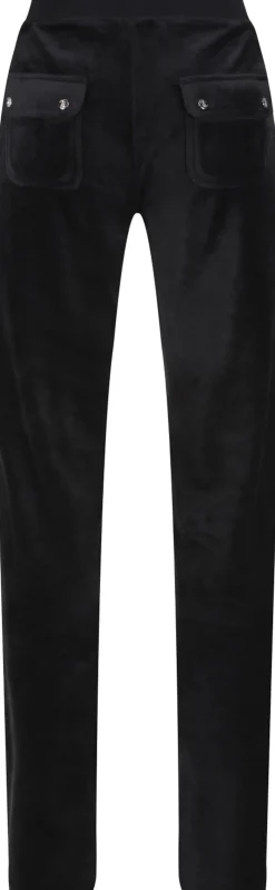 Juicy Couture Del Ray Classic Velour Pant Pocket Design Black New