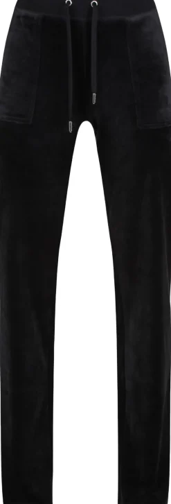 Juicy Couture Del Ray Classic Velour Pant Pocket Design Black New