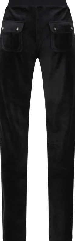 Juicy Couture Del Ray Classic Velour Pant Pocket Design Black New
