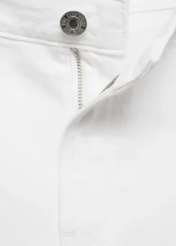 Denim shorts with frayed hem and pl><noscript><img width=